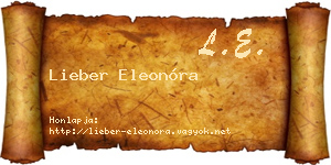 Lieber Eleonóra névjegykártya